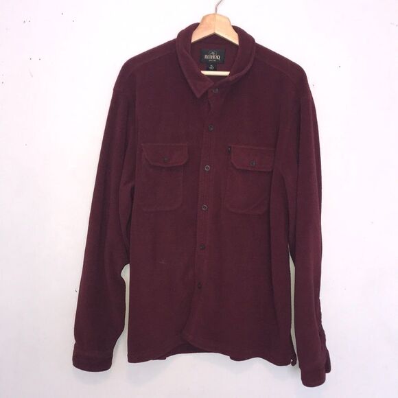 RedHead Maroon Button Down Fleece Shirt Jacket - Picture 3 of 9